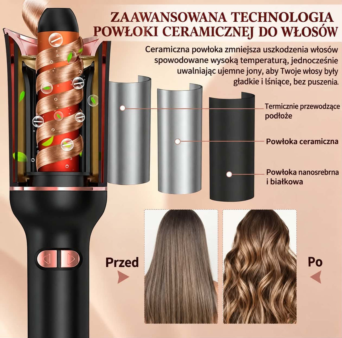 SpinWand™ – Inteligentna Lokówka Automatyczna do Fali i Loków